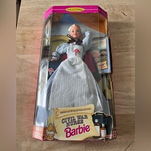 Barbie Civil War Nurse Doll with Pink and White Outfit